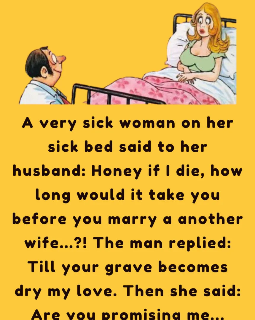 A very sick woman on her bed